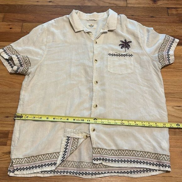 Marine Layer Embroidered Resort Shirt Men’s large  Button Up Short Sleeve Palms - Picture 11 of 12
